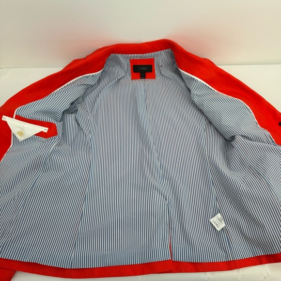 J.CREW RHODES BLAZER Size 8 Fiery Sunset IN LINEN E9766 - Picture 13 of 16
